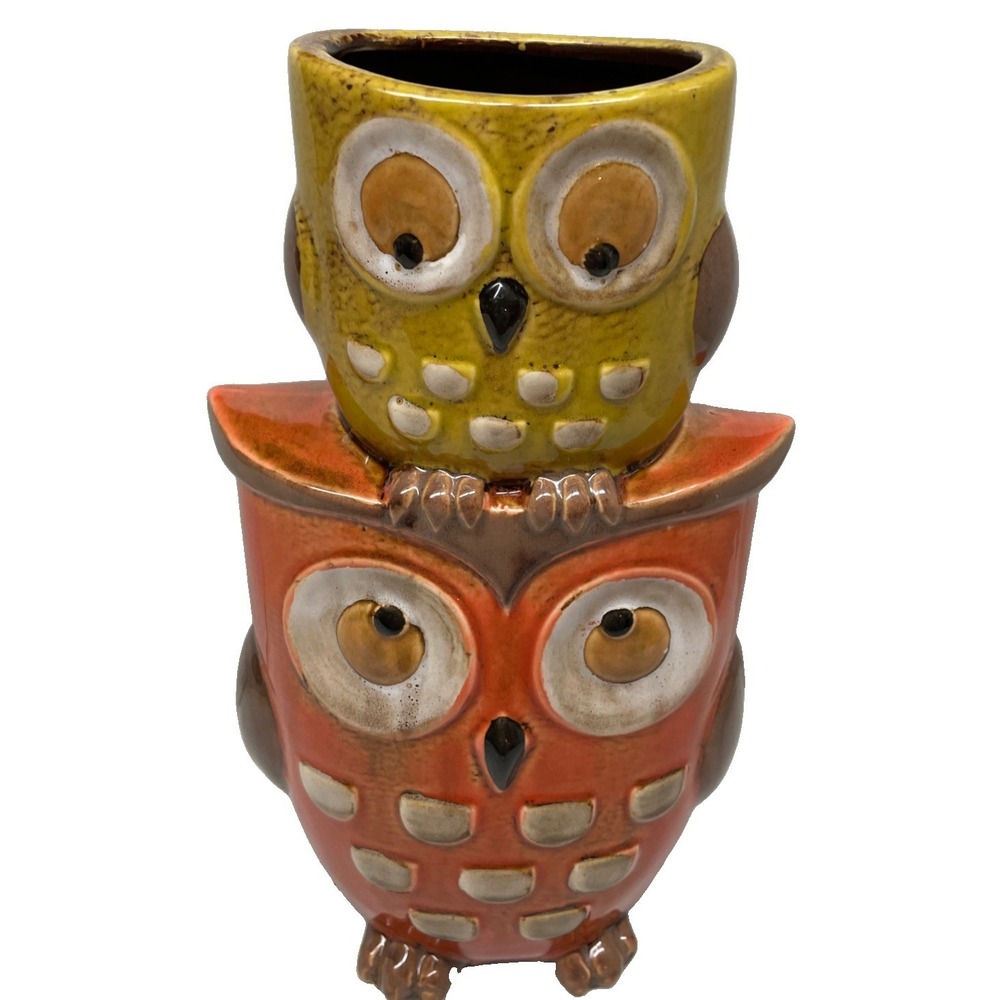 Double Stacked Owl Vase/Planter Retired Pier 1 Imports